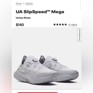 Under Armour SlipSpeed Mega Light Gray Shoes Men’s size 9/Women’s size 10.5